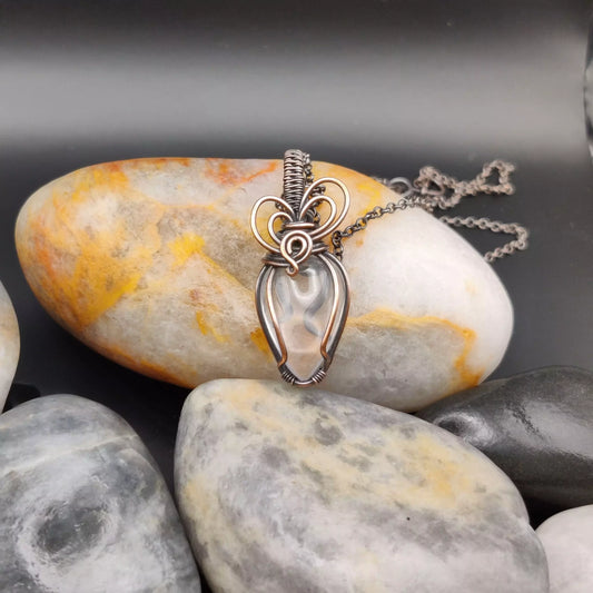 Chara – Clear Quartz Necklace-001 by Sanguine Aura Handcrafted Jewellery