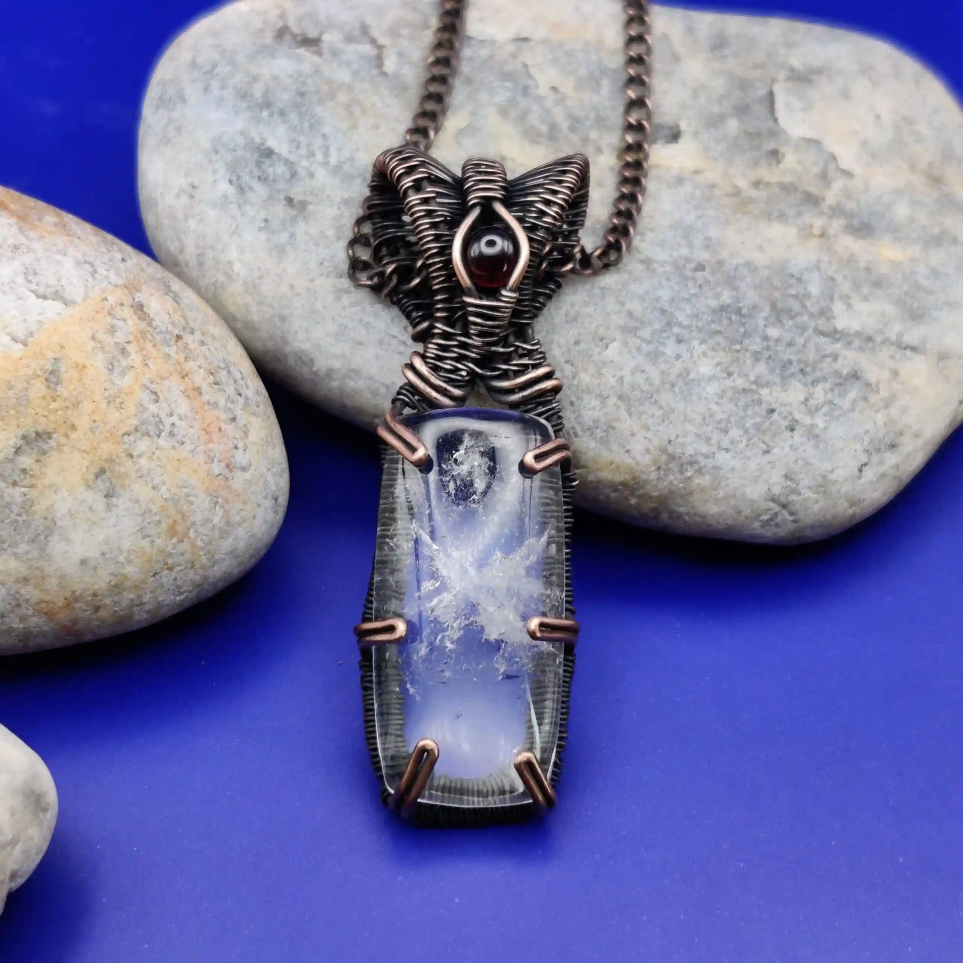 Daiva-Clear_Quartz_And_Garnet_Necklace-002 By Sanguine Aura Handcrafted Jewellery