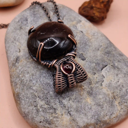 Daiva - Smoky Quartz and Garnet Necklace SA1 By Sanguine Aura Handcrafted Jewellery 