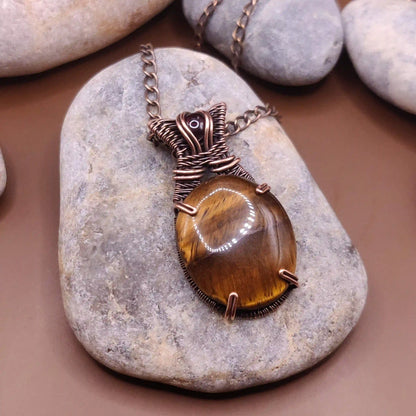 Daiva - Tiger's Eye and Garnet Necklace 001 SA1 By Sanguine Aura Handcrafted Jewellery