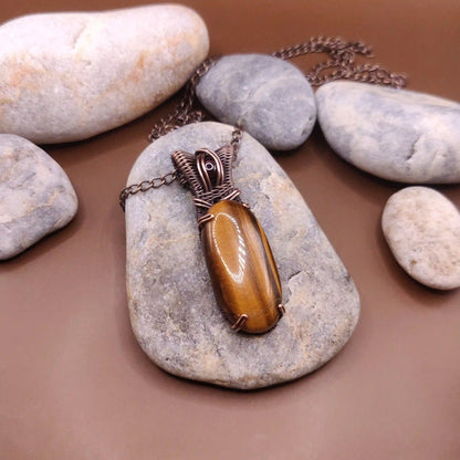 Daiva - Tiger's Eye and Garnet Necklace 002 SA1 By Sanguine Aura Handcrafted Jewellery