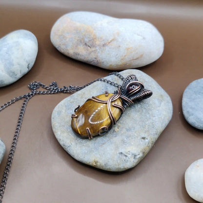 Daiva - Tiger's Eye and Garnet Necklace 005 SA1 By Sanguine Aura Handcrafted Jewellery