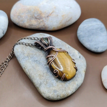 Daiva - Tiger's Eye and Labradorite Necklace SA2 By Sanguine Aura Handcrafted Jewellery