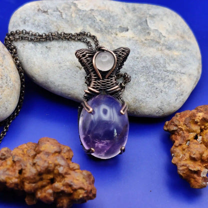 Daiva – Amethyst And Rose Quartz Necklace – 003 By Sanguine Aura Handcrafted Jewellery
