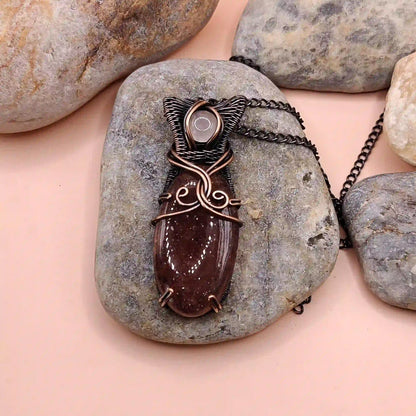 Daiva Strawberry Quartz And Rose Quartz Necklace SA2 By Sanguine Aura Handcrafted Jewellery