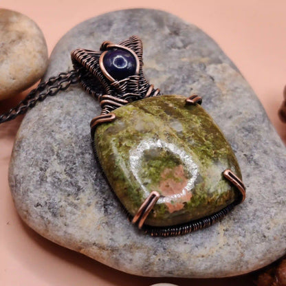 Daiva_Unakite_And_Lapis_Lazuli_Necklace By Sanguine Aura Handcrafted Jewellery