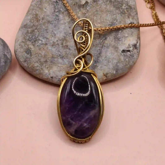 Dakshi-Amethyst Necklace-0012 By Sanguine Aura Handcrafted Jewellery