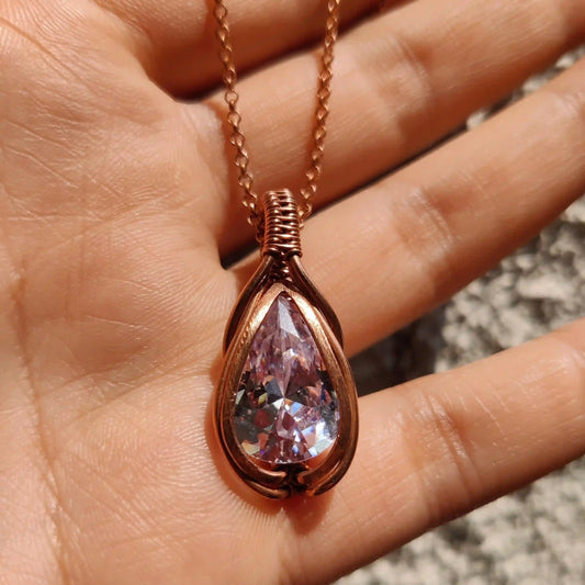 Divia - Cubic Zirconia Necklace By Sanguine Aura Handcrafted Jewellery