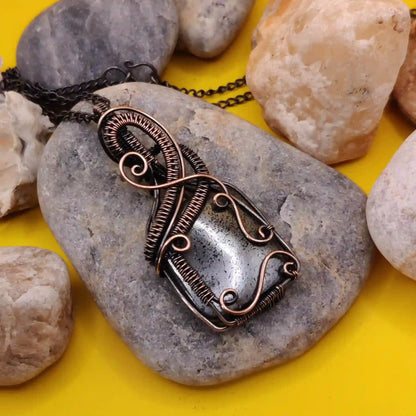 Ekaa Hematite Necklace In Copper By Sanguine Aura Handcrafted Jewellery