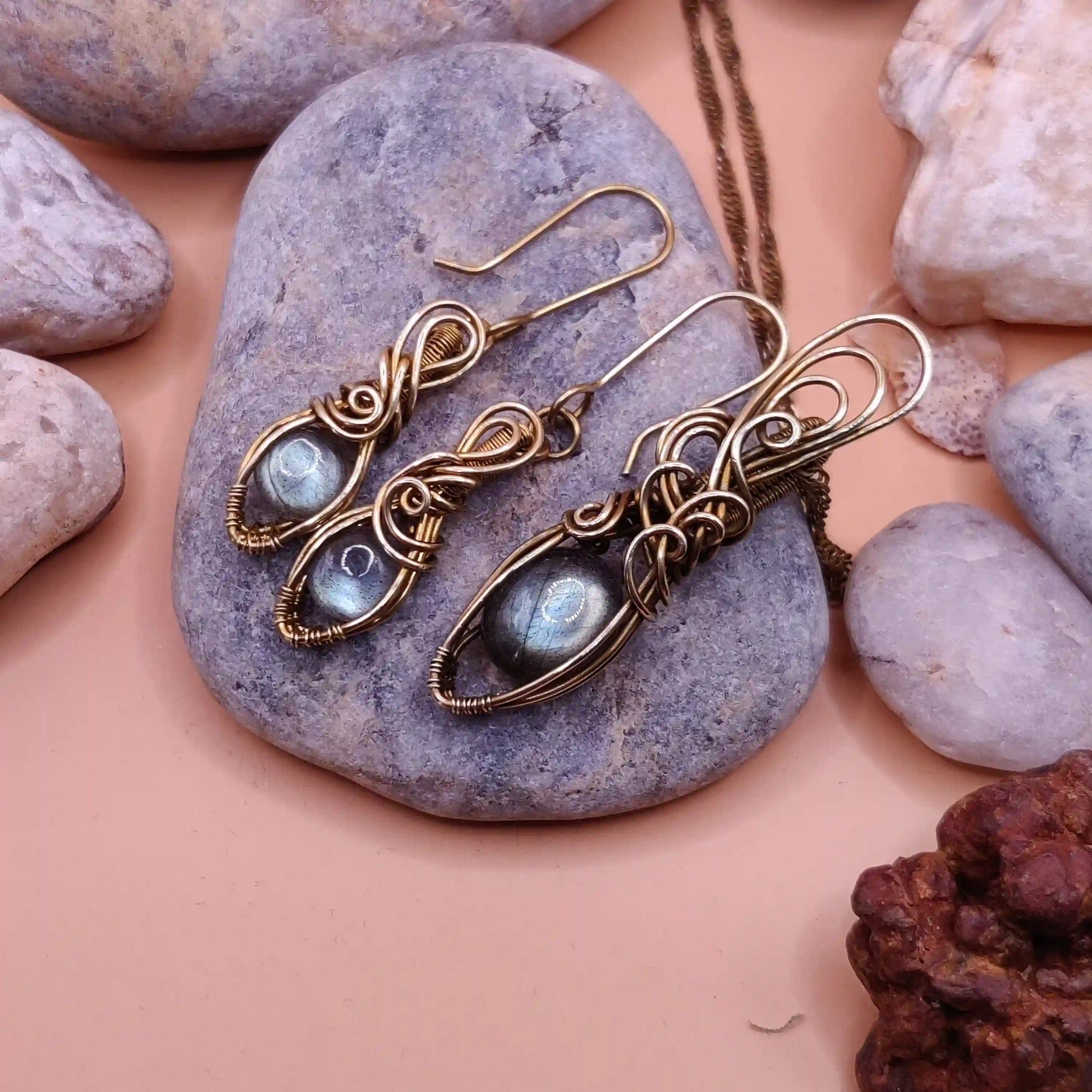 Elaan - Labradorite Jewellery Set SA1 By Sanguine Aura Handcrafted Jewellery