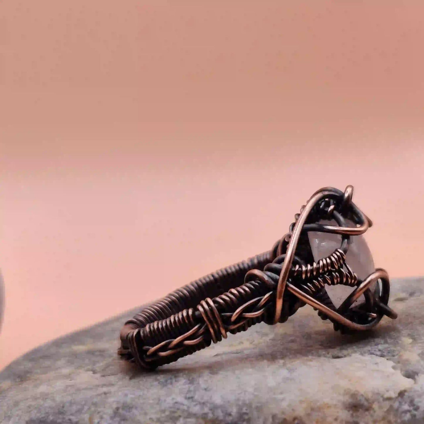 Ezra- Rose Quartz Ring SA1 By Sanguine Aura Handcrafted Jewellery