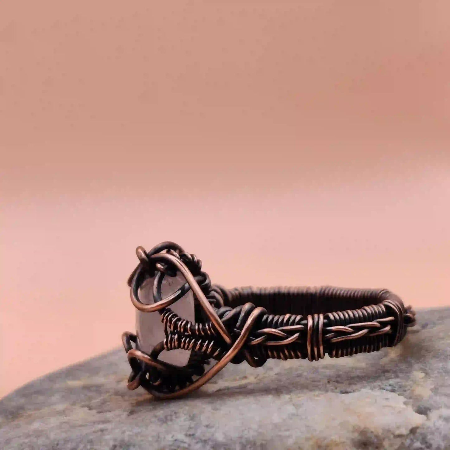 Ezra- Rose Quartz Ring SA2 By Sanguine Aura Handcrafted Jewellery