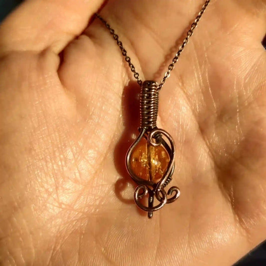 Gargi - Citrine Necklace SA1 By Sanguine Aura Handcrafted Jewellery