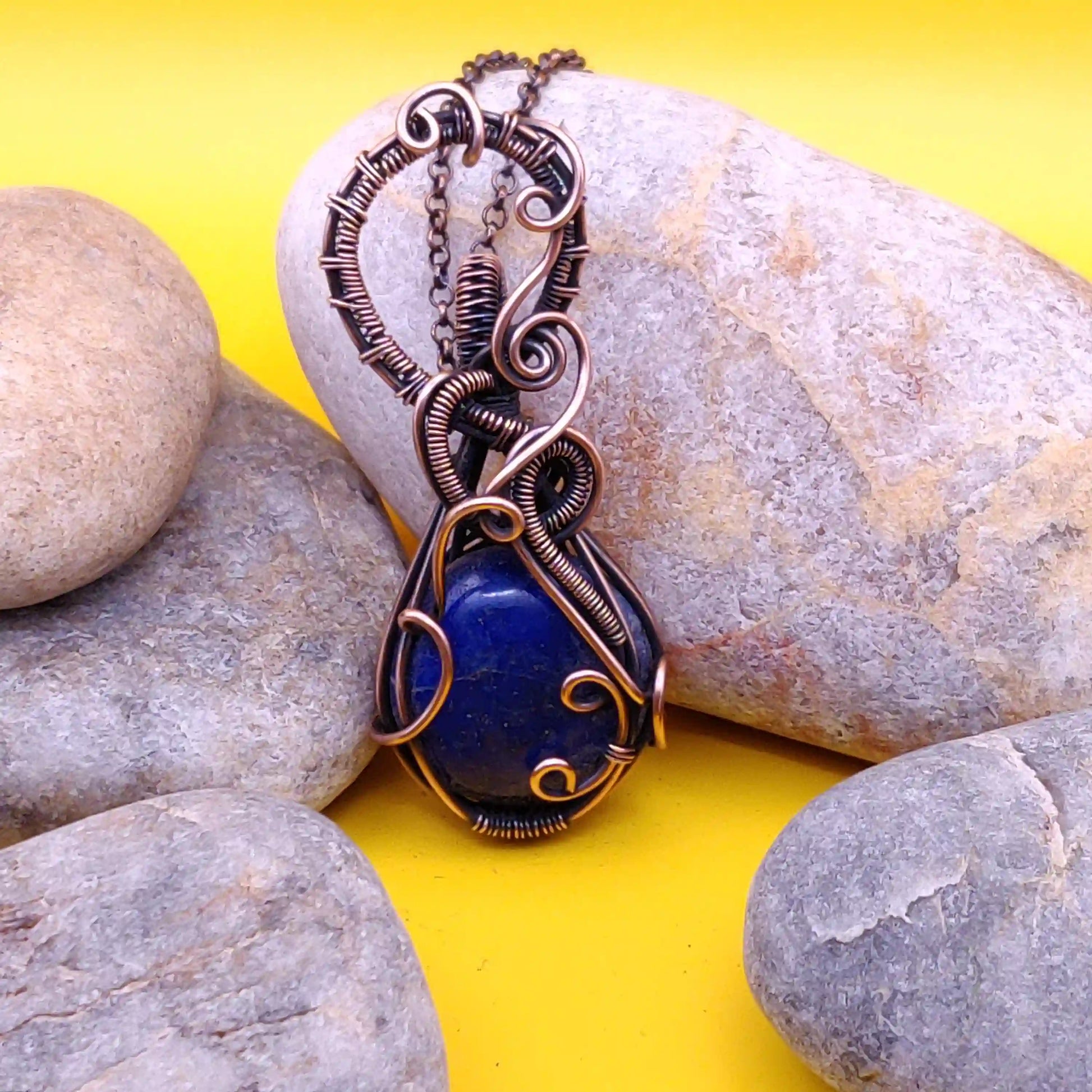 Ekaa - Lapis Lazuli Necklace By Sanguine Aura Handcrafted Jewellery. Healing Benefits of Lapis Lazuli - Peace, Strength, Clarity.