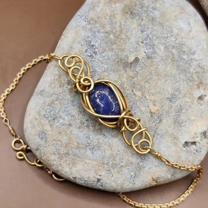 Alak - Lapis Lazuli Bracelet By Sanguine Aura Handcrafted Jewellery.  Healing Benefits of Lapis Lazuli - Peace, Strength, Clarity.