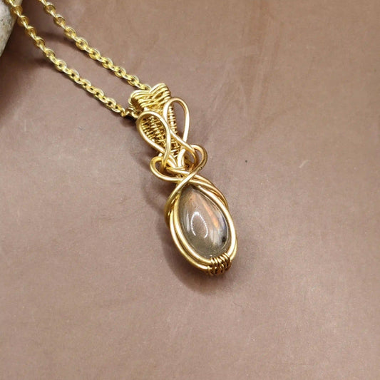 Kiaan - Labradorite Necklace By Sanguine Aura Handcrafted Jewellery