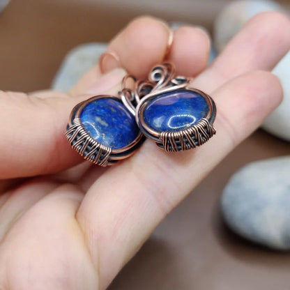 Kimaya - Lapis Lazuli Earrings In Copper By Sanguine Aura Handcrafted Jewellery