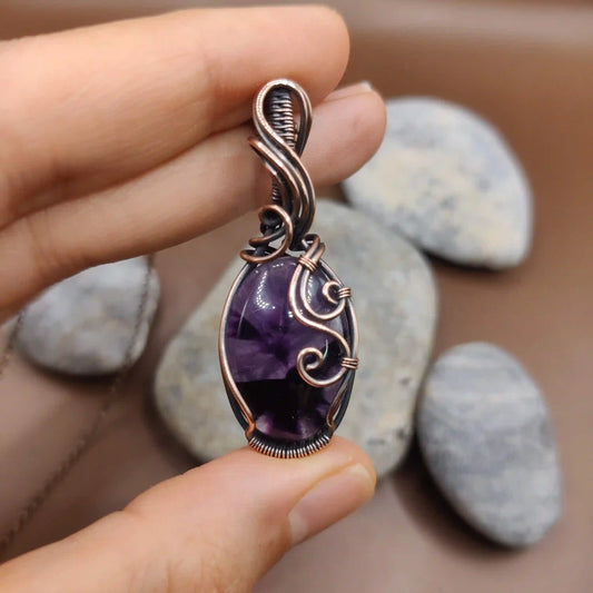 Urvi - Arapiche Amethyst Necklace SA3 By Sanguine Aura Handcrafted Jewellery