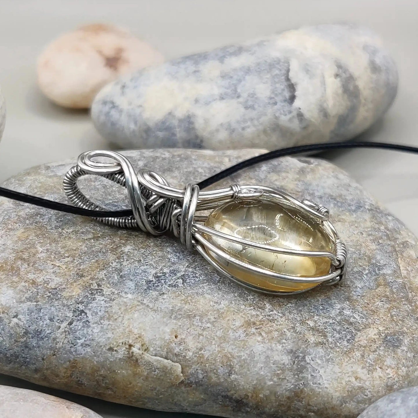 Chandna - Citrine Silver Necklace