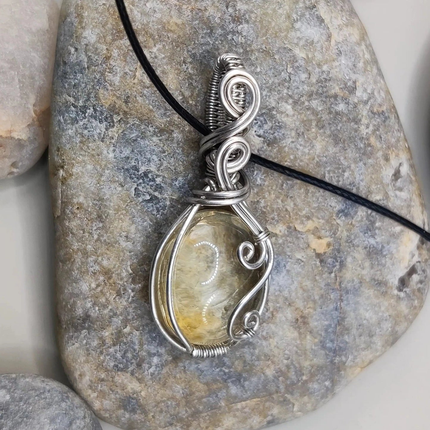 Chandna - Citrine Silver Necklace