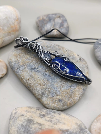 Rhyna - Lapis Lazuli and CZ Silver Necklace