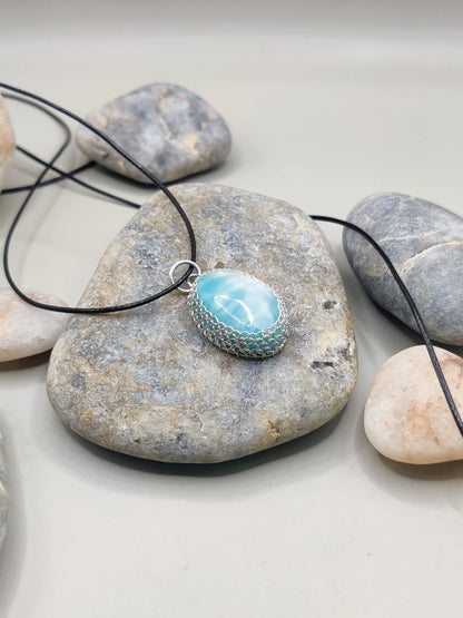 Meera - Larimar Silver Necklace