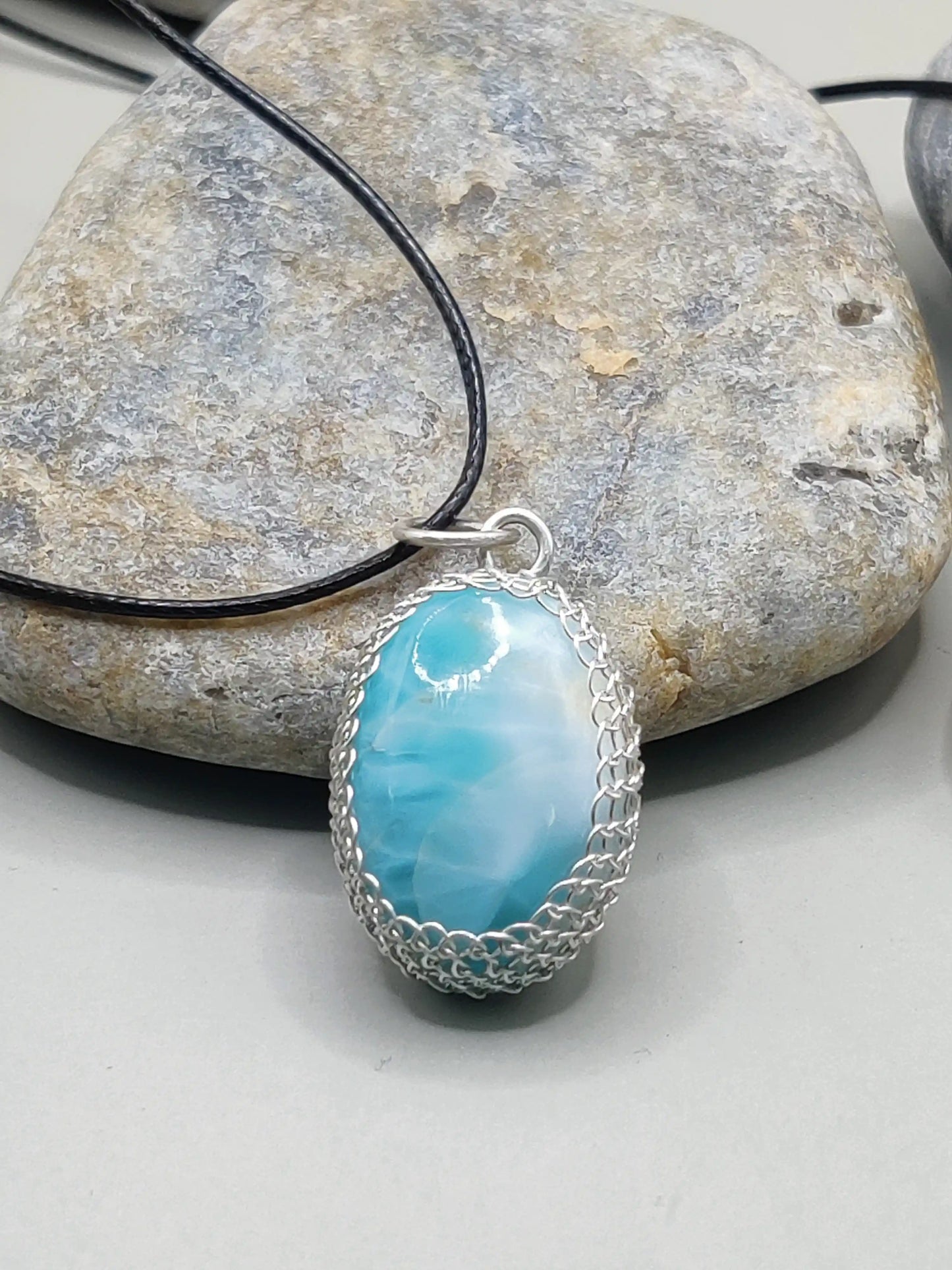 Meera - Larimar Silver Necklace