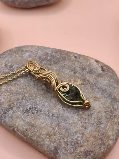 Niyati - Raw Chrome Diopside Necklace 004