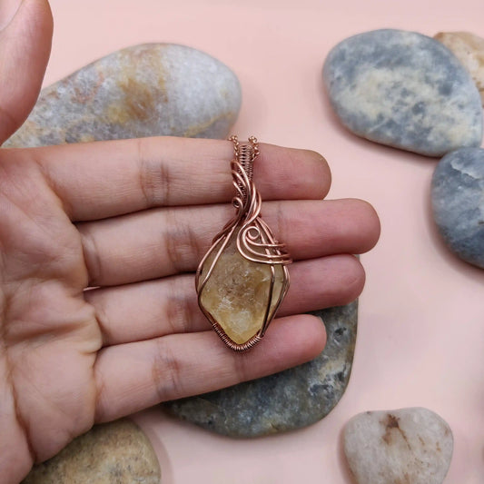 Aadhini -  Raw Citrine Necklace 003