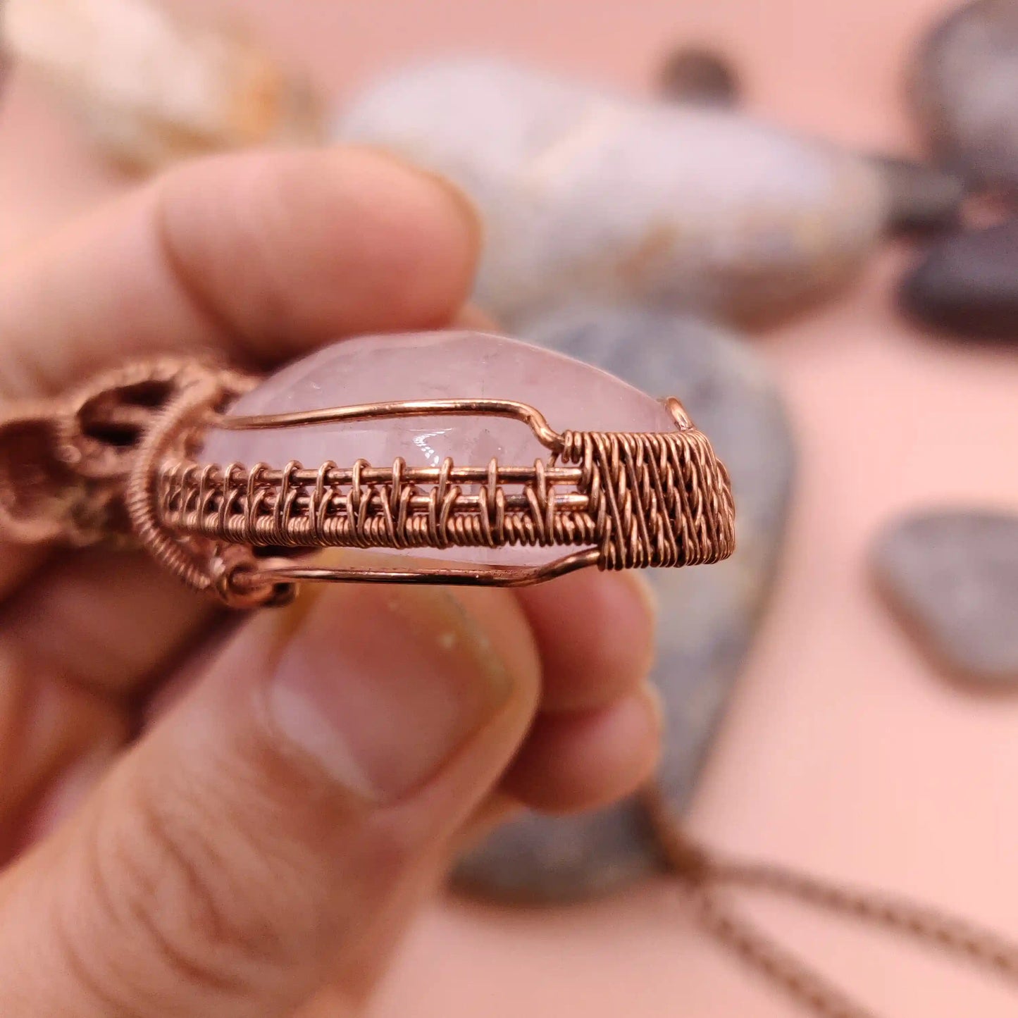 Aadhya - Rose Quartz Necklace 001