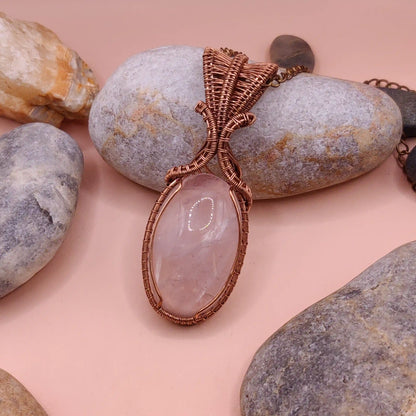Aadhya - Rose Quartz Necklace 001