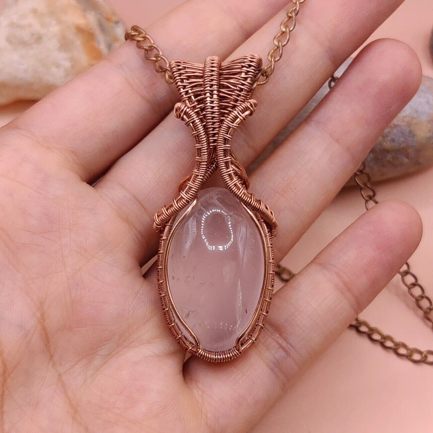 Aadhya - Rose Quartz Necklace 002