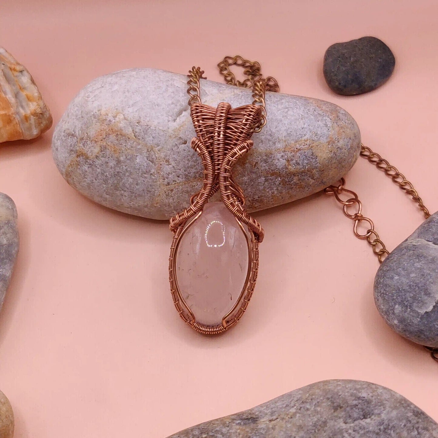 Aadhya - Rose Quartz Necklace 002