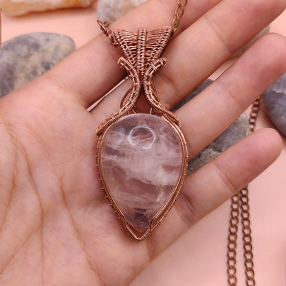 Aadhya - Rose Quartz Necklace 003
