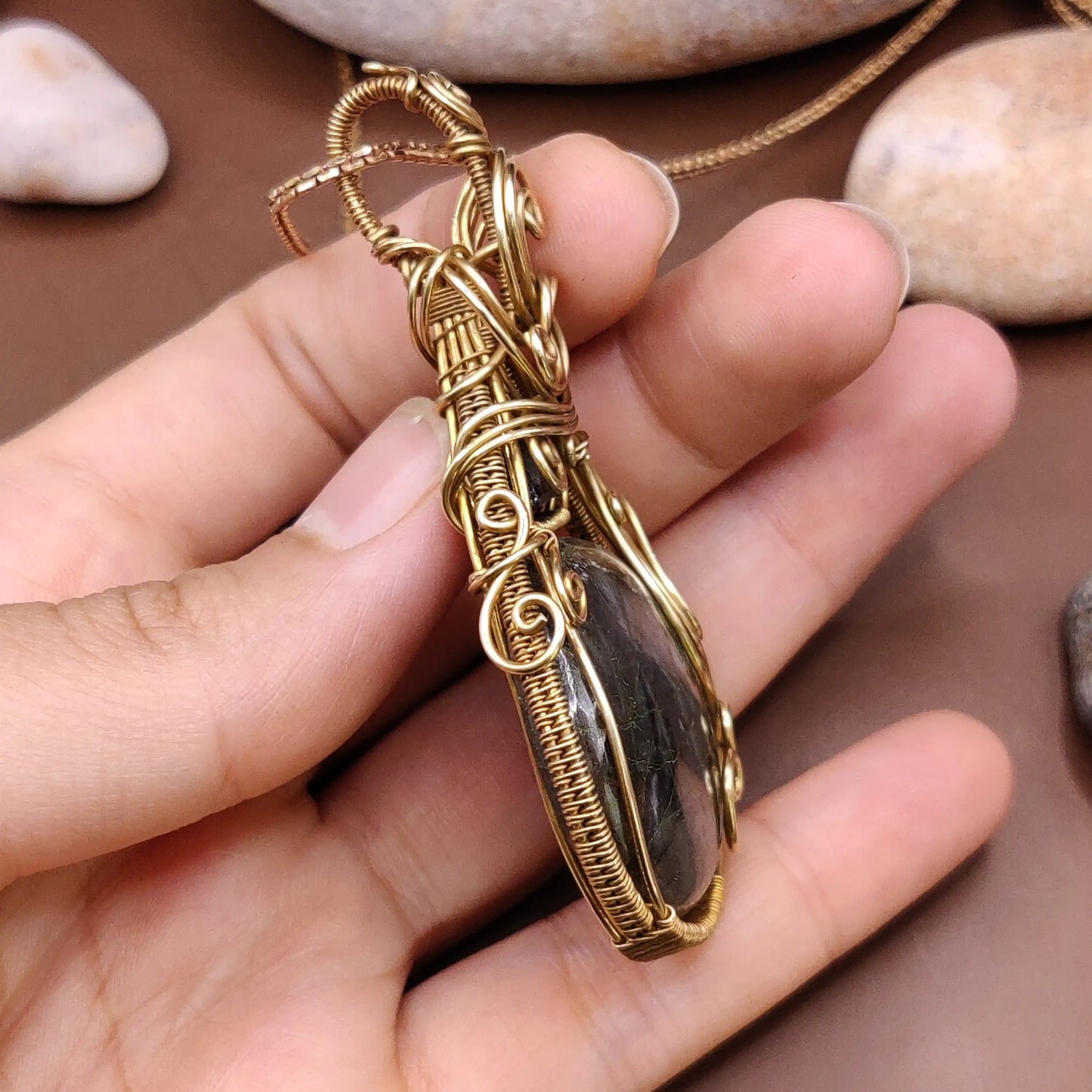Mahesha - Labradorite and Tourmaline Necklace 001