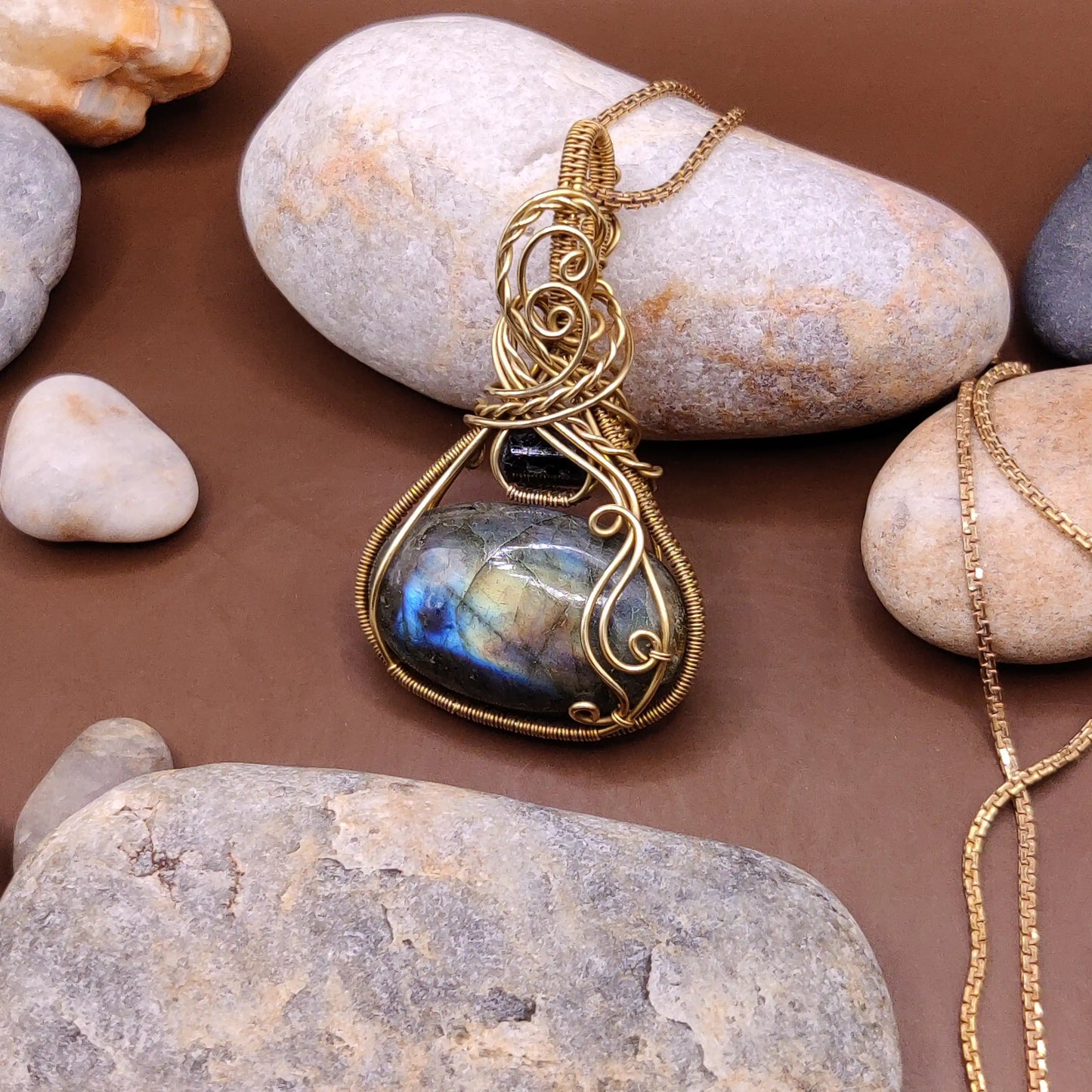 Mahesha - Labradorite and Tourmaline Necklace 002