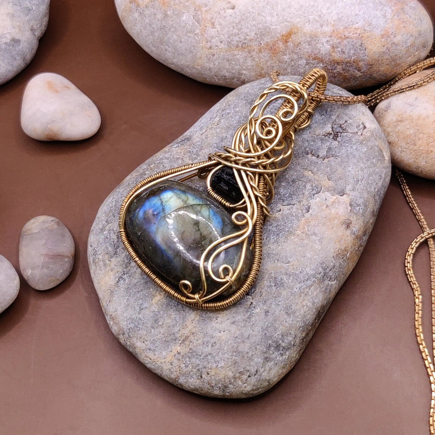 Mahesha - Labradorite and Tourmaline Necklace 002