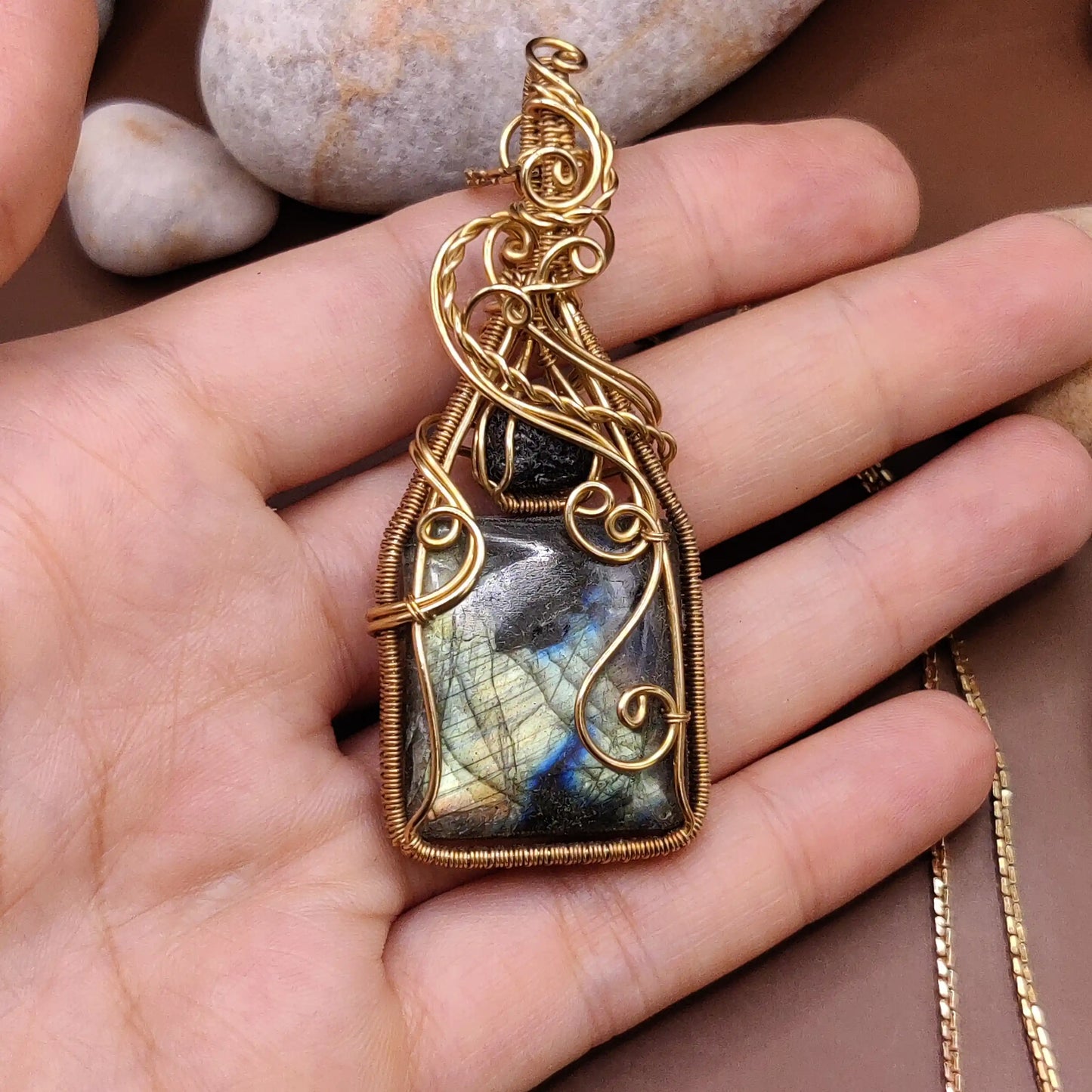 Mahesha - Labradorite and Tourmaline Necklace 004