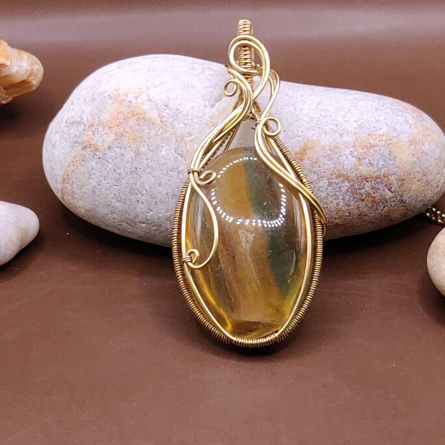 Runi - Fluorite Brass Necklace