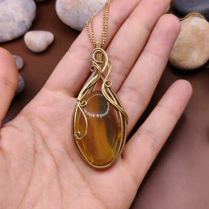 Runi - Fluorite Brass Necklace