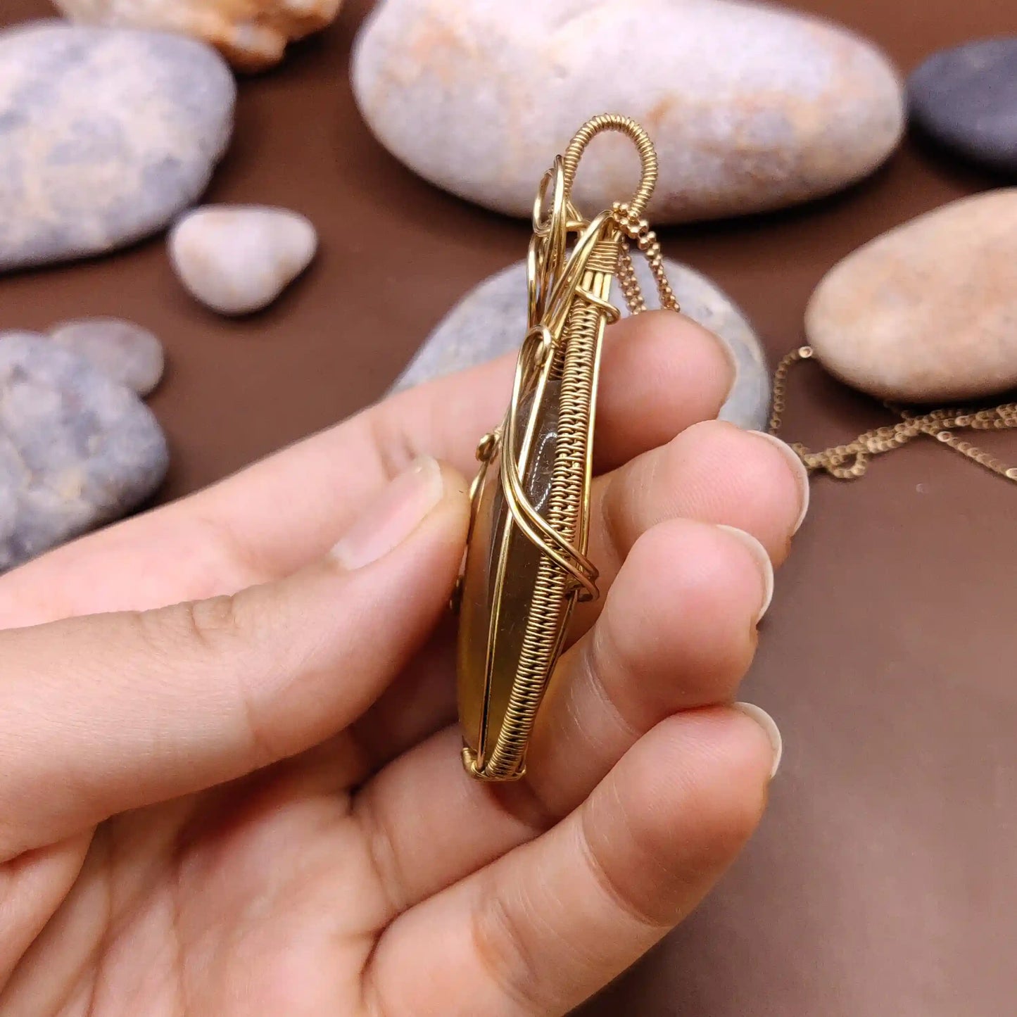 Runi - Fluorite Brass Necklace