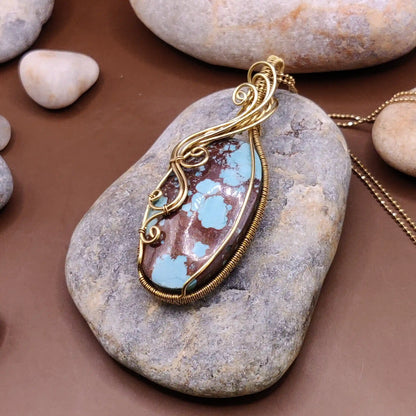 Prisha - Turquoise Brass Necklace 003