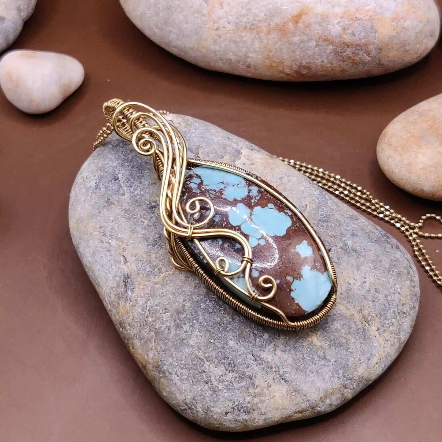 Prisha - Turquoise Brass Necklace 003