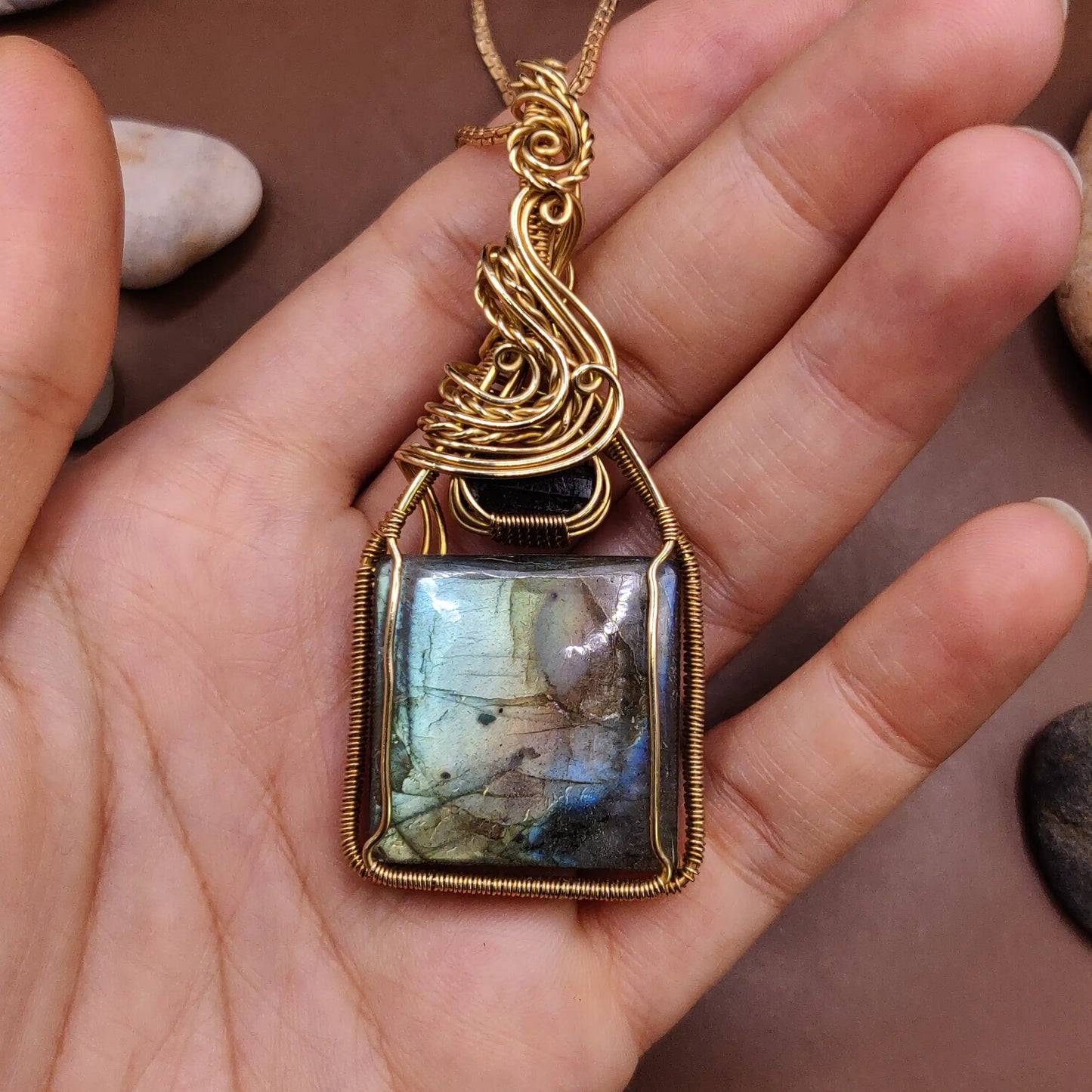 Mahesha - Labradorite and Tourmaline Necklace 005