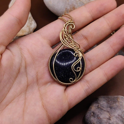 Prisha - Blue Sandstone Necklace 001