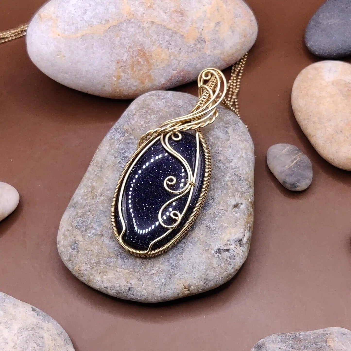 Prisha - Blue Sandstone Necklace 002