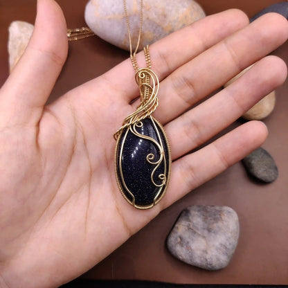 Prisha - Blue Sandstone Necklace 002