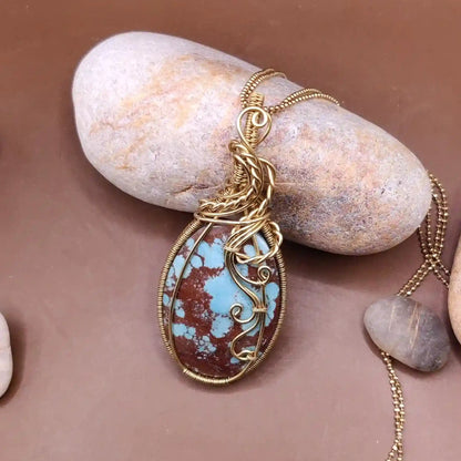 Prisha - Turquoise Brass Necklace 004