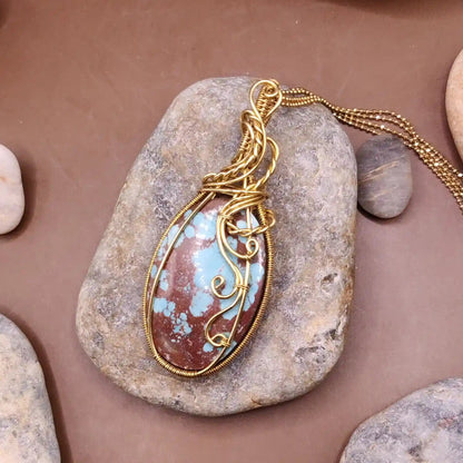 Prisha - Turquoise Brass Necklace 004