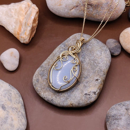 Prisha - Angelite Brass Necklace